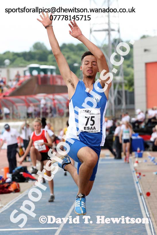 Inter boys long jump, 2015 English Schools Track and Field Champs., Gateshead Stadium. Photo: David T. Hewitson/Sports for All Pics